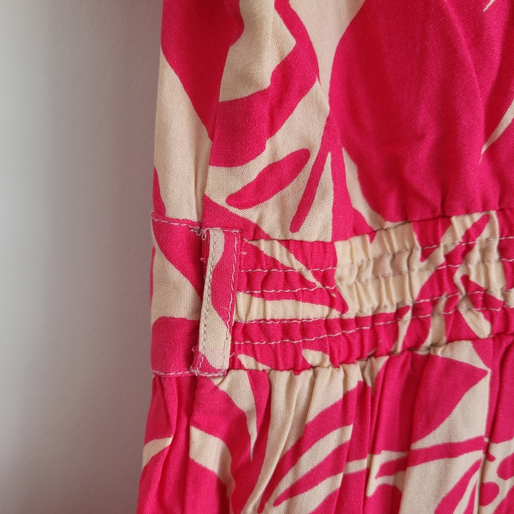 Patrons of Peace Magenta and Cream Floral Maxi Wrap Dress Size L - Picture 7 of 15